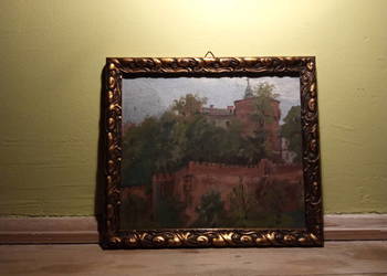 Stary piękny unikatowy obraz olejny - Widok na Wawel - Erwin Czerwenka