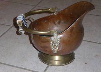 Antyczna WĘGLARKA – Styl angielski, Porcelanowe uchwyty, XIX/XX w.