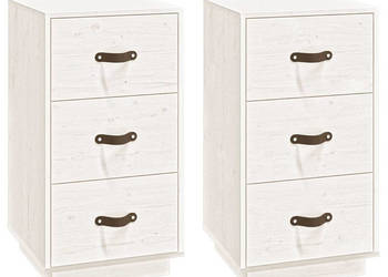Szafki nocne 2 szt. białe 40x40x75 cm drewno sosnowe WM-818338