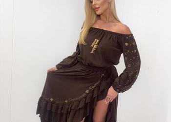 Nowy efektowny komplet Paparazzi Fashion spódnica + hiszpanka