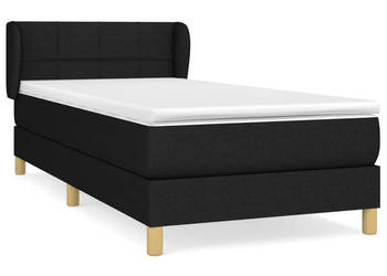 Łóżko z Materacem Kontynentalne Czarne Do Sypialni 80x200 cm WM-3126759
