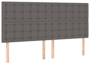 Zagłówek do łóżka szary 200x5x118/128 cm sztuczna skóra WM-3122536