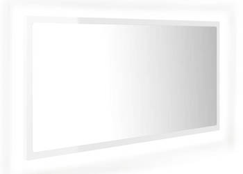Lustro łazienkowe LED wysoki połysk białe 90x85x37cm akryl WM-804937