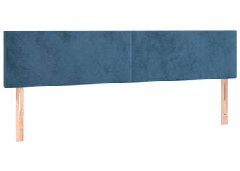 Zagłówek do łóżka ciemnoniebieski 200x5x78/88 cm aksamit WM-3121402