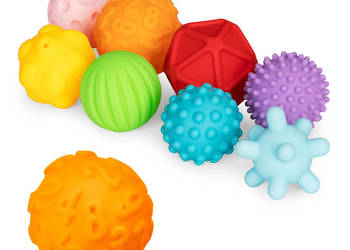 Piłki sensoryczne piłeczki gumowe edukacyjne zestaw 8 sztuk