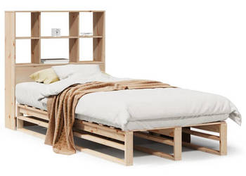 Łóżko z regałem bez materaca lite drewno 100x200 cm WM-3323914
