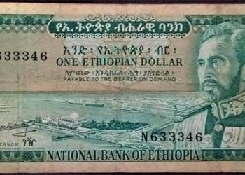 ETIOPIA 1966-P25a,1 dolar.Gratis wysyłka!