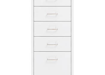 Mobilna szafka kartotekowa biała 28x41x69 cm metalowa WM-335913