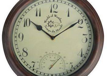 Esschert Design Zegar dworcowy z termometrem, 30,5 cm, TF007(sku411487)