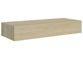 Półka ścienna z szufladą kolor dębu 60 x 235 x 10 cm MDF WM-330261