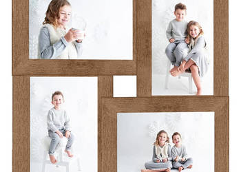 Ramka na 4 zdjęcia 13x18 cm jasnobrązowa MDF WM-332769
