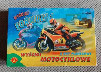 2 gry planszowe "Wyścigi Formuły 1" i "Wyścigi motocyklowe"