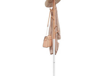 Stojący wieszak na płaszcze biały 172 cm malowane żelazo WM-377088