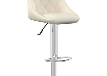 Stołek barowy kremowy obity aksamitem WM-335293