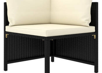 Narożna sofa modułowa z poduszką polirattan czarna WM-313507