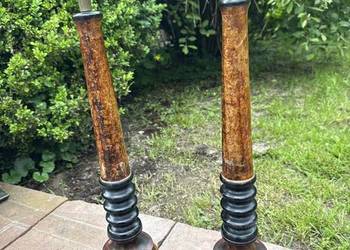 Dwie mosiężne designerskie podstawy do lamp made in Italy 5.5 kg mosiądzu