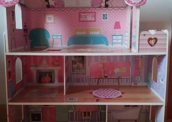 Duży drewniany domek dla lalek Bobo-San – 3 piętra, 5 pomieszczeń