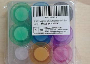 Magnesy biurowe okrągłe kolorowe x5szt opakowań