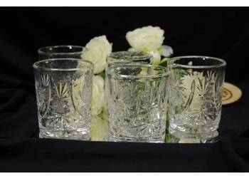 Komplet kryształowych szklanek do whisky – 5 sztuk, ręcznie szlifowany krys