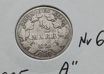 1/2 Marki Prusy 1905 r. - nr 6 - men. A