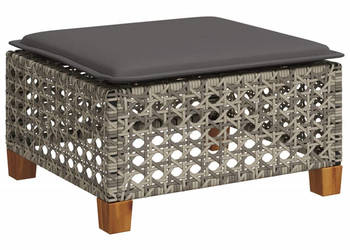 Stołek ogrodowy z poduszką szary 635x56x32 cm rattan PE WM-365933