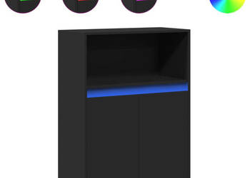 Szafka z LED czarna 72x34x100 cm materiał drewnopochodny WM-852160