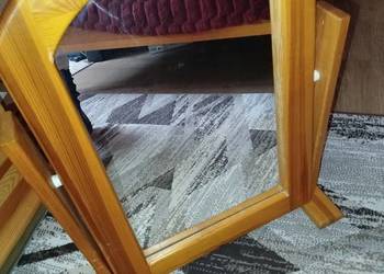 Stylowe lustro drewniane (sosna) na toaletkę