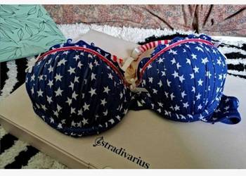 Nowy! NEW YORKER stanik biustonosz push up w print 70B / 75B