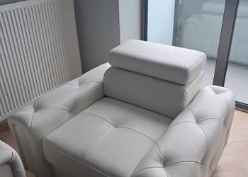 Fotel, skóra naturalna, doskonale wykończony