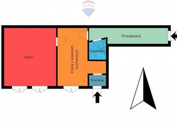 2 pokoje, parter, centrum Brzezin + parking