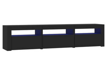 Szafka pod TV z oświetleniem LED czarna 180x35x40 cm WM-3152755