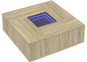Stolik kawowy z LED Infinity dąb sonoma 100x100x40 cm WM-3284044