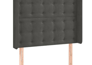Zagłówek do łóżka z LED ciemnoszary 103x16x118/128cm aksamit WM-3124525