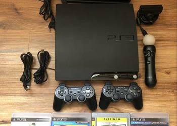 Konsola Sony Ps3, 2 pady,kamera, kontroler move + zestaw gier