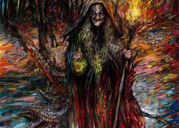 Czarownica akryl na papierze format 42x30