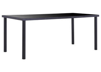 Stół jadalniany czarny 180 x 90 x 75 cm hartowane szkło WM-281855