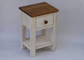 szafka nocna lite drewno rustykalna stolik pomocniczy efekt postarzenia