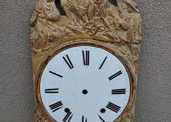 T125 Tarcza starego zegara comtoise otwory 95/72mm ozdobna tłoczona