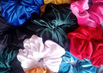 Modne frotki scrunchie welur aksamitny,satyna jedwabna L,XL