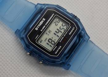 Nowy zegarek przezroczysty marki SYNOKE 591 kolor niebieski