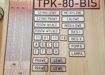 Tokarka TPK-80-BIS Tabliczka Tabliczki Komplet