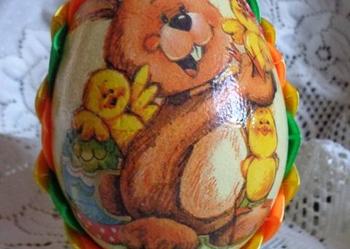 Jajko wielkanocne pisanka decoupage+karczoch Rekodzielo
