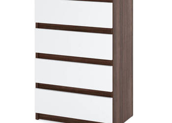 Komoda 4 Szuflady 60cm Dąb Wenge Biały Mat Pojemna Szafka Nowoczesna Rtv