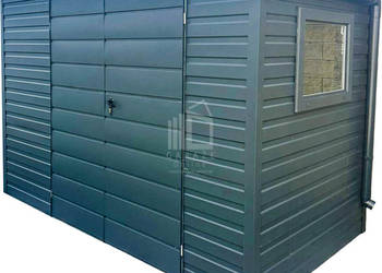 Schowek - Domek Ogrodowy 3,5x2m - Brama Dwuskrzydłowa Antracyt Rynny ID615