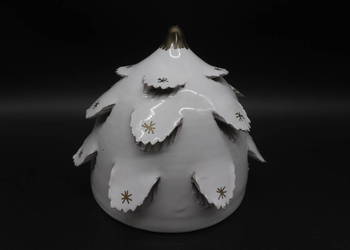 Ceramiczny Lampion Świąteczny / Choinka ze Złoceniami – Rękodzieło