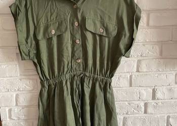 Sukienka zielona khaki oliwkowa safari zara M 38