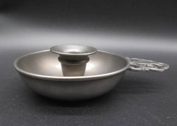 Zabytkowy cynowy świecznik nocny z Uchwytem Royal Holland Pewter Daalderop