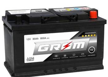 Akumulator 80Ah 800A GROM AGM START&STOP  Prawy Plus