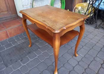 Stary stolik kawowy ludwikowski z półką vintage
