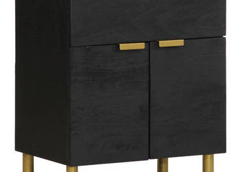 Szafka nocna czarna 50x33x60 cm materiał drewnopochodny WM-4017659